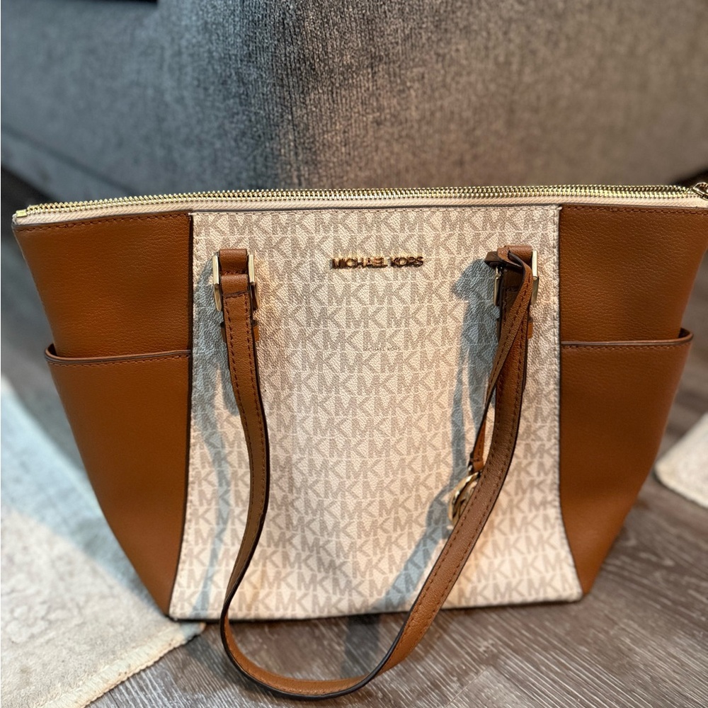 Michael Kors Brown and Cream Women's Tote Bag